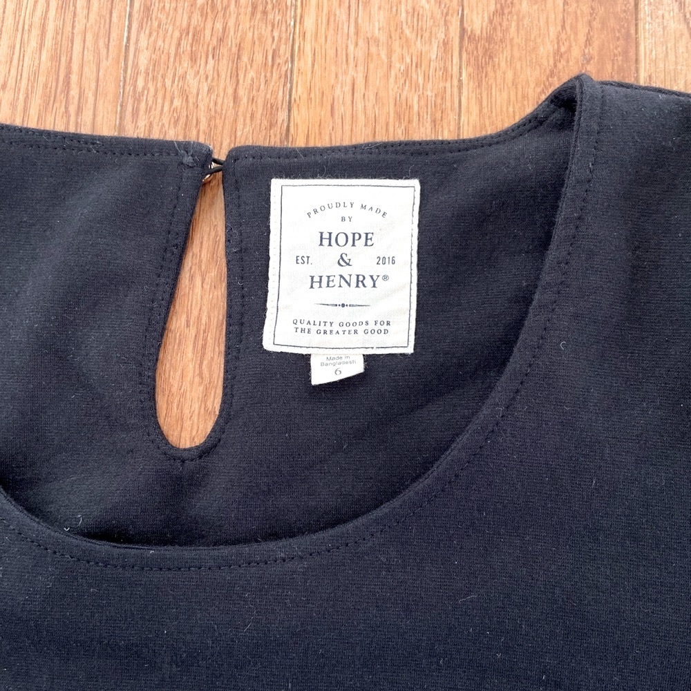 Hope & Henry Women’s Black Long-sleeve Dress. Organic Cotton, Maternity Friendly - Picture 2 of 14